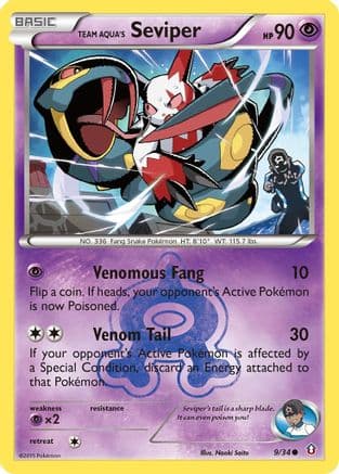 Team Aqua's Seviper 009/34 - Double Crisis Reverse Holofoil