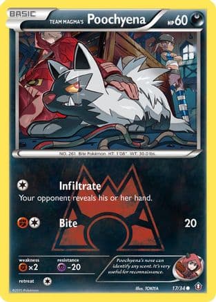 Team Magma's Poochyena 017 - Reverse Holofoil Double Crisis - Common