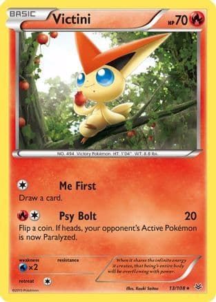 Victini 013/108 - XY Roaring Skies Reverse Holofoil