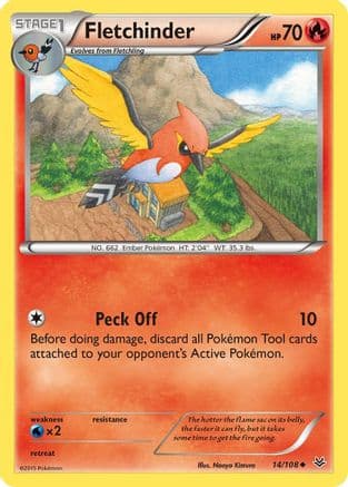 Fletchinder 14/108 - XY Roaring Skies Reverse Holofoil