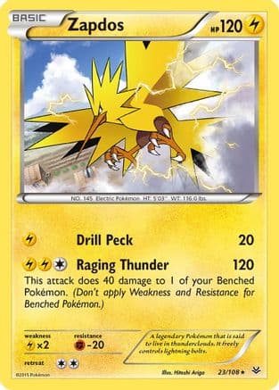 Zapdos 023/108 - XY Roaring Skies Reverse Holofoil