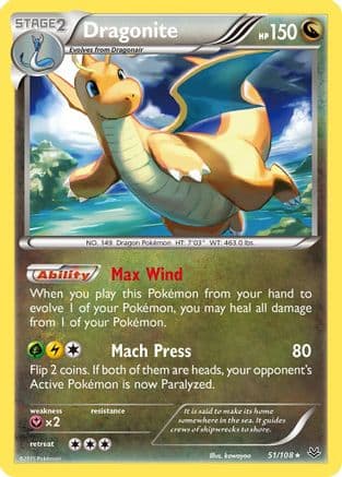 Dragonite 051/108 - XY Roaring Skies Reverse Holofoil
