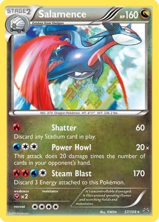 Salamence 057/108 - XY Roaring Skies Reverse Holofoil