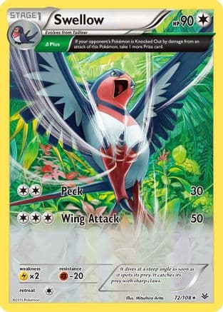 Swellow (Delta) 072/108 - XY Roaring Skies Reverse Holofoil