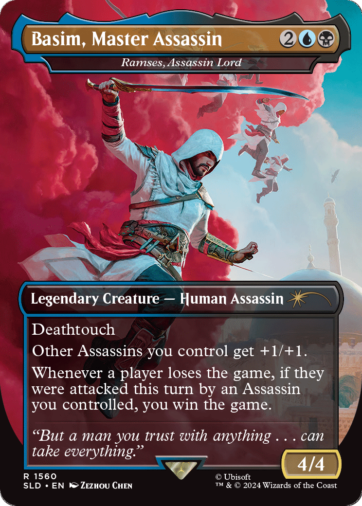 Ramses, Assassin Lord (SLD-1560) - Secret Lair Drop / Basim, Master Assassin (Borderless) Foil