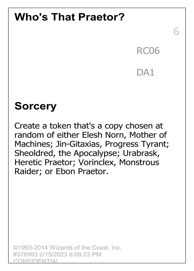 Who's That Praetor? (DA1-RC06) - Unknown Event