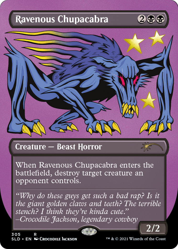 Ravenous Chupacabra (SLD-305) - Secret Lair Drop (Borderless) Etched Foil