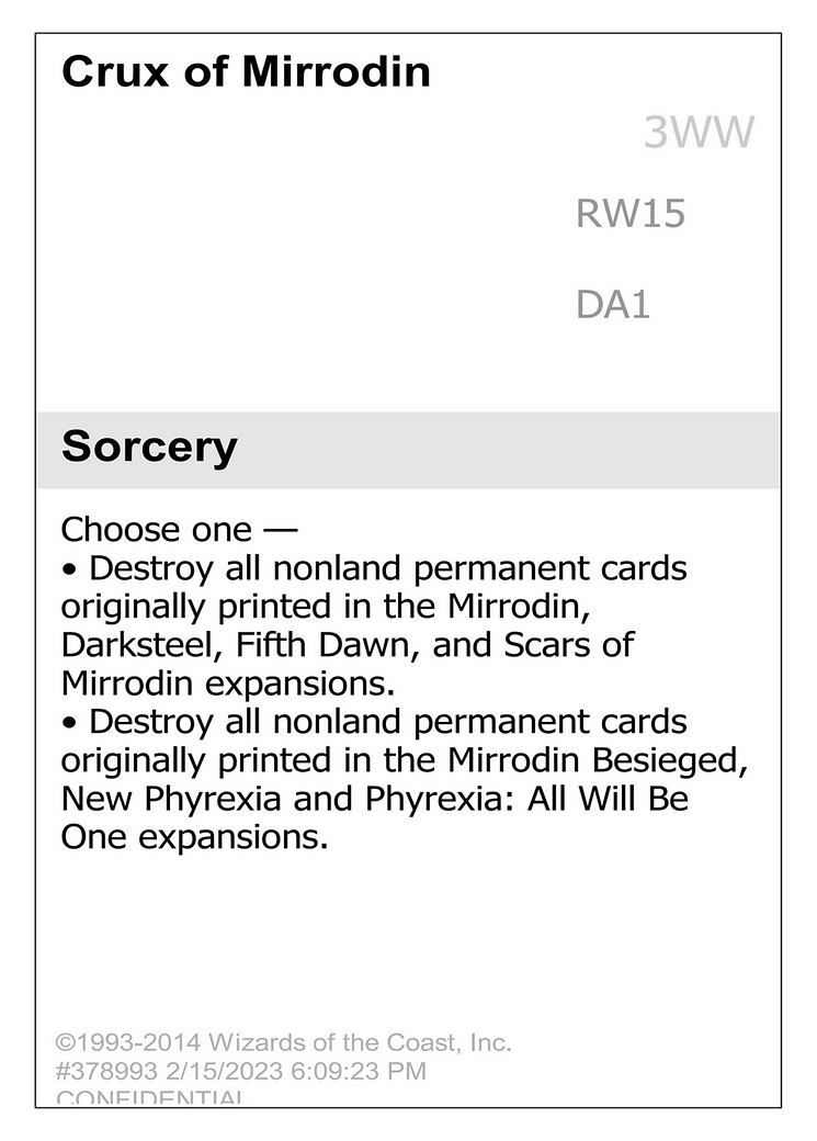 Crux of Mirrodin (DA1-RW15) - Unknown Event