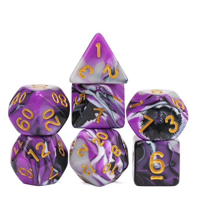 Polyhedral Dice Set | Acrylic | PRIDE - Asexual | Set of 7 (D0165)