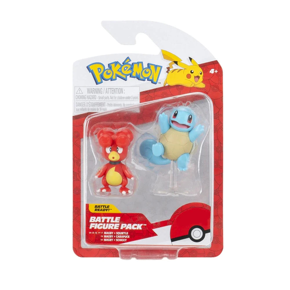Pokemon Battle Figures | 2 Pack | Magby & Squirtle