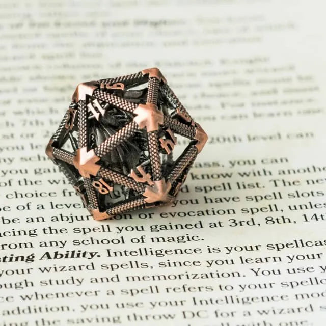 RPG Dice | Hollow Metal | "Contained Dragon" - Copper | Single Die (D0259)