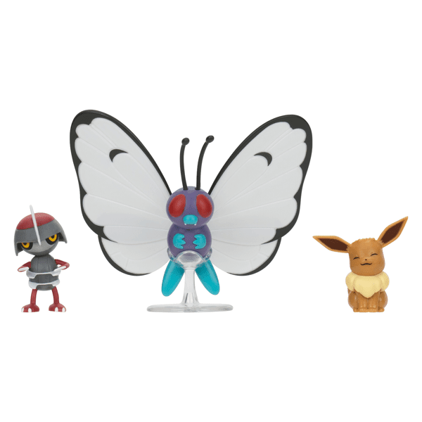 Pokemon Battle Figures | 3 Pack | Pawniard, Eevee & Butterfree