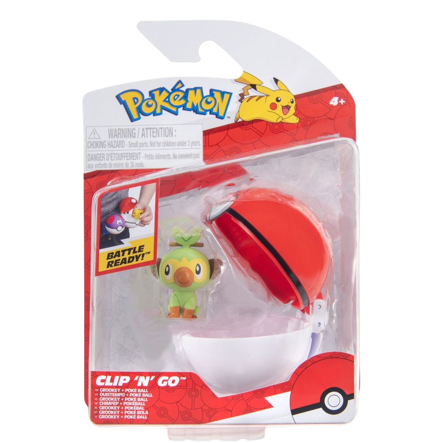 Pokemon Battle Figures | Clip 'n' Go | Grookey & Poke Ball