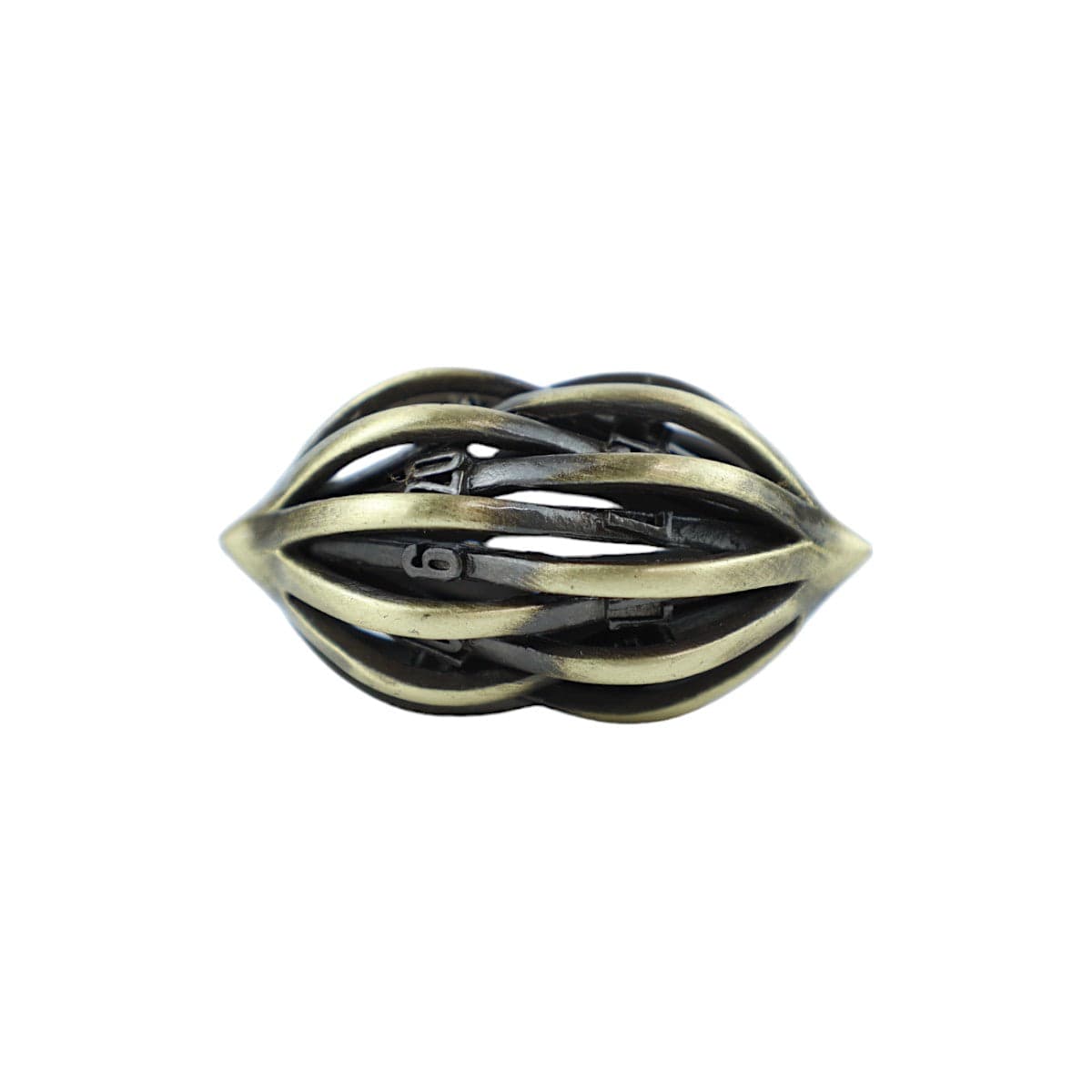 RPG Dice Set | Metal | "Hollow Elliptic" - Tarnished Gold | Set of 7 (D0251)