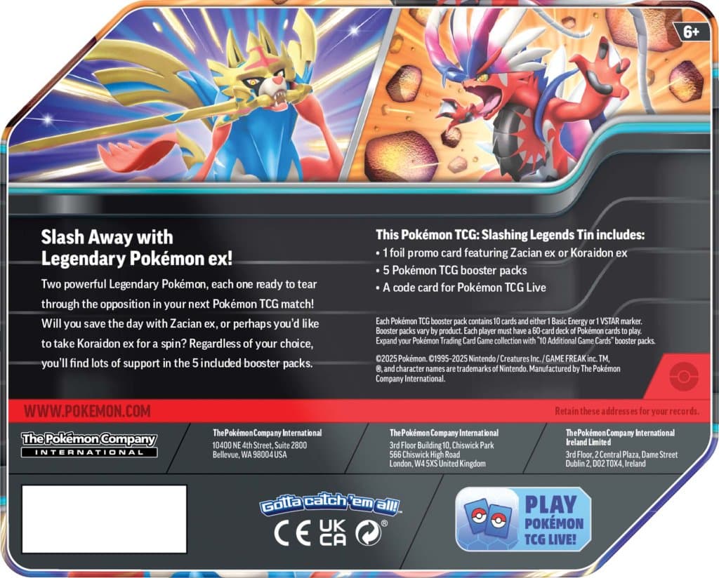 POKÉMON TCG | Slashing Legends Tin | Zacian ex
