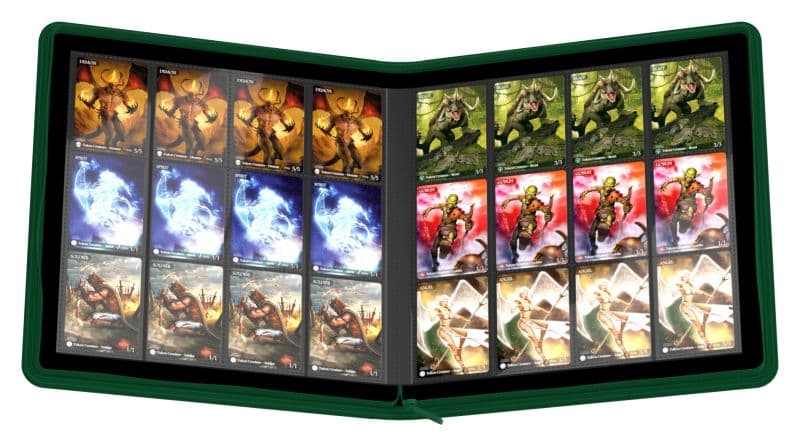 Ultimate Guard | 480 Xenoskin Zipfolio | 24-Pocket Quadrow | Green