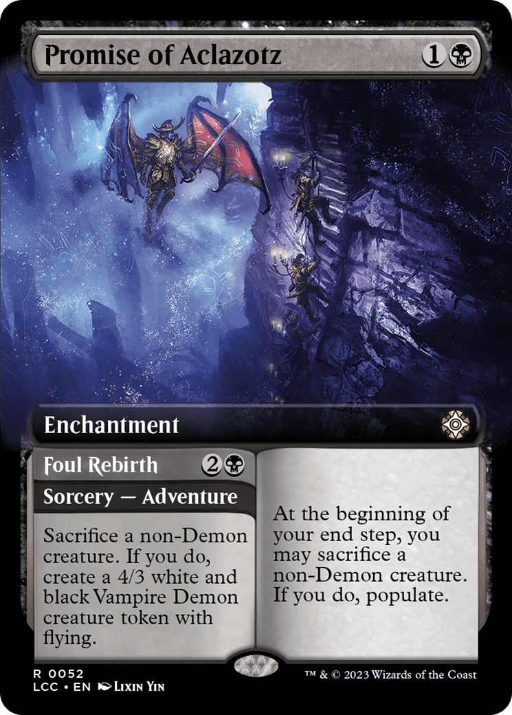 Promise of Aclazotz // Foul Rebirth (LCC-052) - The Lost Caverns of Ixalan Commander: (Extended Art)