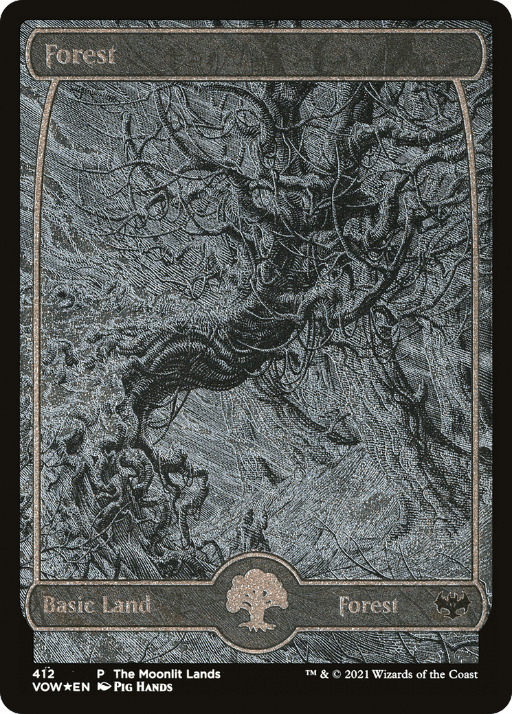 Forest (VOW-412) - Innistrad: Crimson Vow Etched Foil