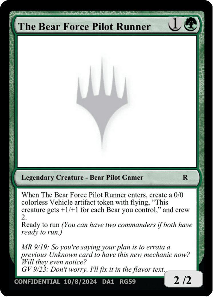 The Bear Force Pilot Runner (DA1-RG59A) - Unknown Event
