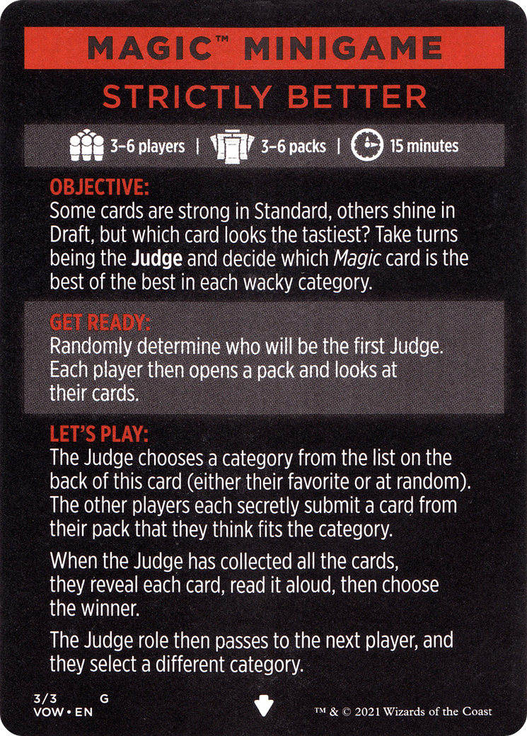 Strictly Better // Strictly Better (cont'd) (MVOW-003) - Innistrad: Crimson Vow Minigames
