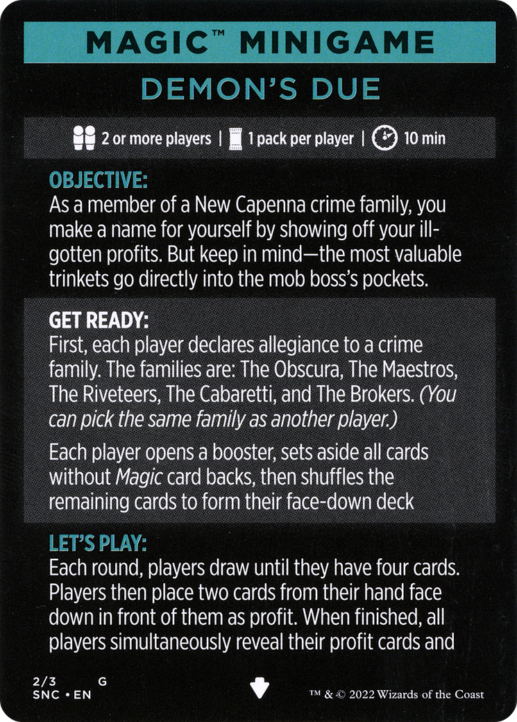 Demon's Due (minigame) // Demon's Due (cont'd) (MSNC-002) - Streets of New Capenna Minigames Foil
