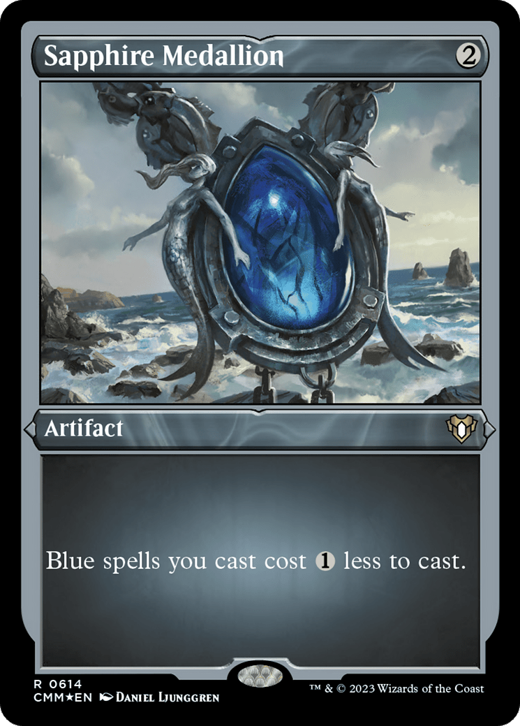 Sapphire Medallion (CMM-614) - Commander Masters Etched Foil