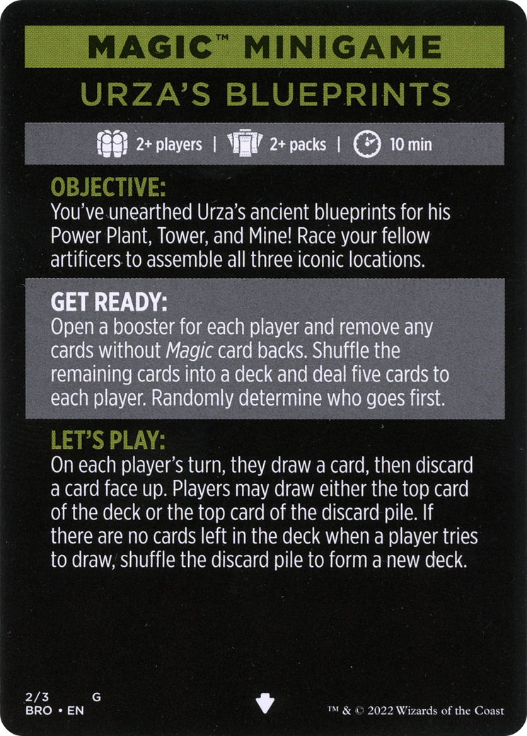 Urza's Blueprints (minigame) // Urza's Blueprints (cont'd) (MBRO-002) - The Brothers' War Minigames