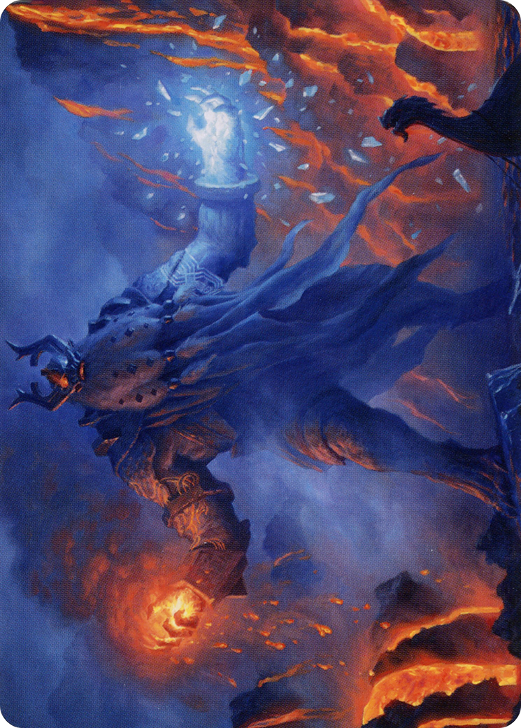 Aegar, the Freezing Flame // Aegar, the Freezing Flame (AKHM-055) - Kaldheim Art Series (Borderless) Foil