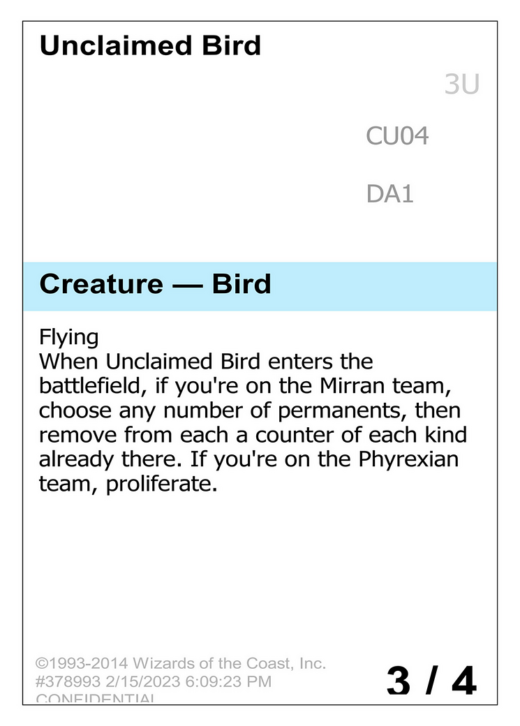 Unclaimed Bird (DA1-CU04) - Unknown Event