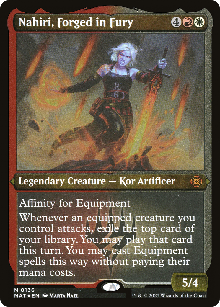 Nahiri, Forged in Fury (MAT-136) - March of the Machine: The Aftermath Etched Foil