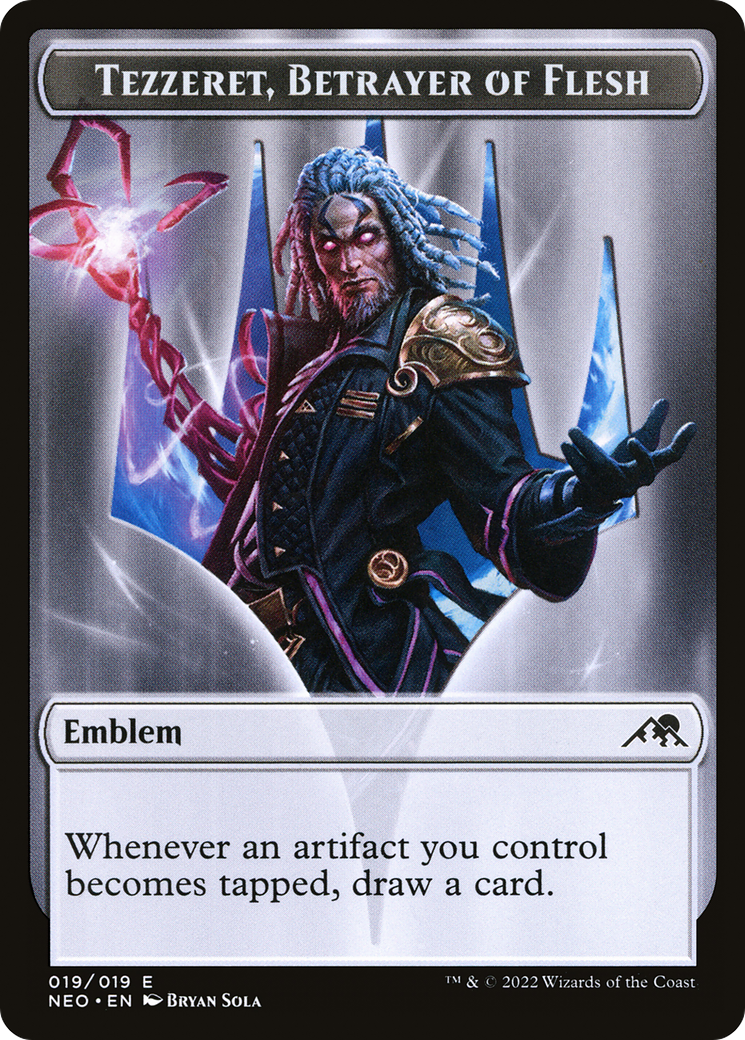 Tezzeret, Betrayer of Flesh Emblem (TNEO-019) - Kamigawa: Neon Dynasty Tokens Foil