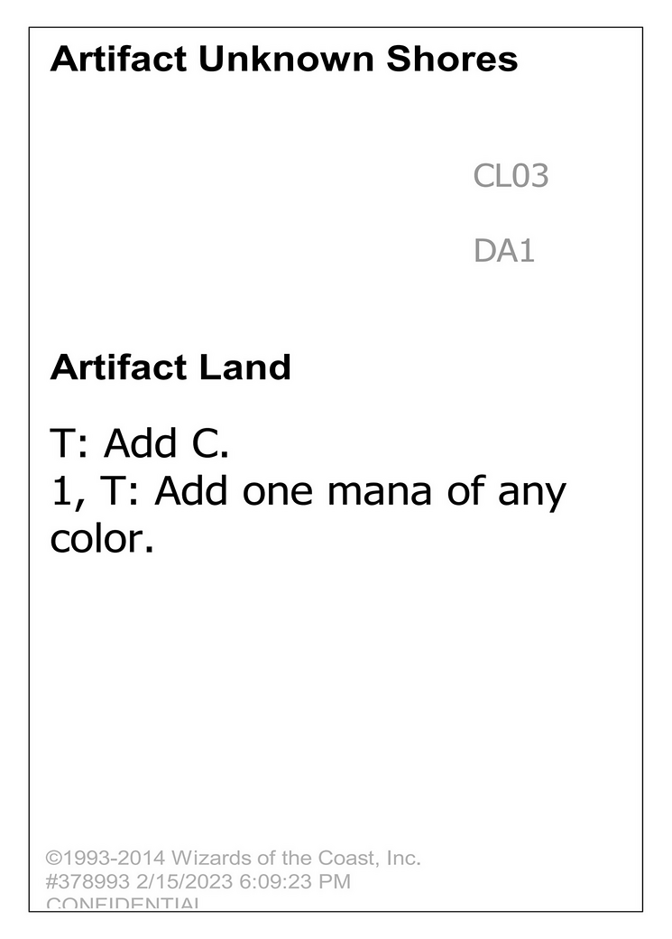 Artifact Unknown Shores (DA1-CL03A) - Unknown Event