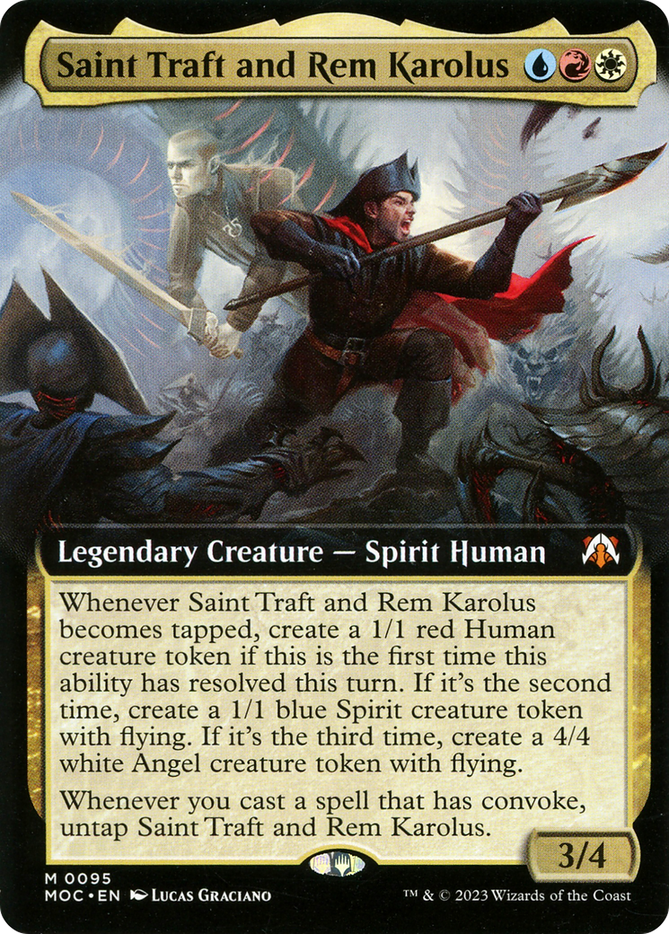 Saint Traft and Rem Karolus (MOC-095) - March of the Machine Commander: (Extended Art) Foil
