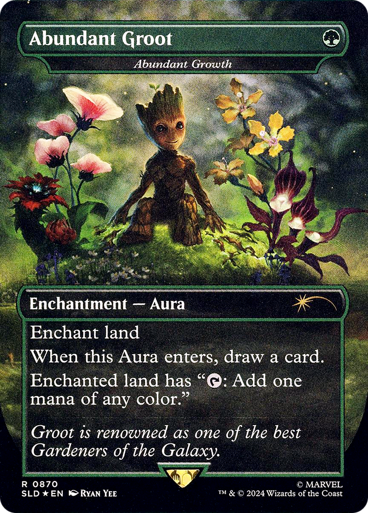 Abundant Groot - Abundant Growth (Rainbow Foil) (-870) - Secret Lair Drop Series Foil