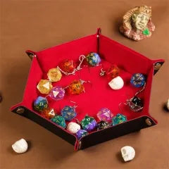 Folding Hexagonal Dice Tray | Red (A15)