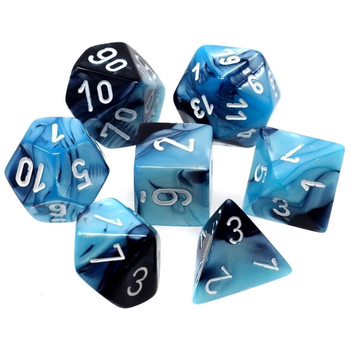 CHX 26446 Polyhedral Gemini Black-Shell/white 7-Die Set