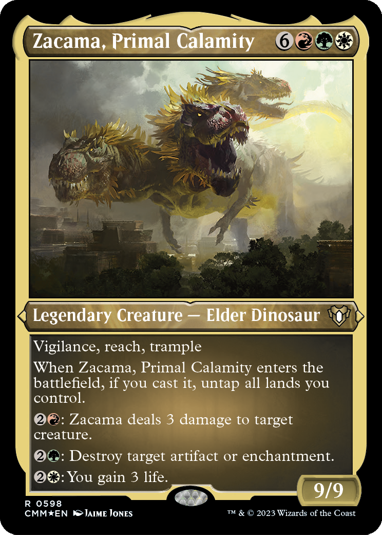 Zacama, Primal Calamity (CMM-598) - Commander Masters Etched Foil