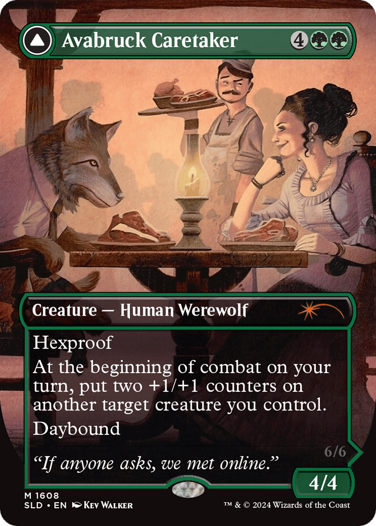 Avabruck Caretaker // Hollowhenge Huntmaster (SLD-1608) - Secret Lair Drop (Borderless) Foil