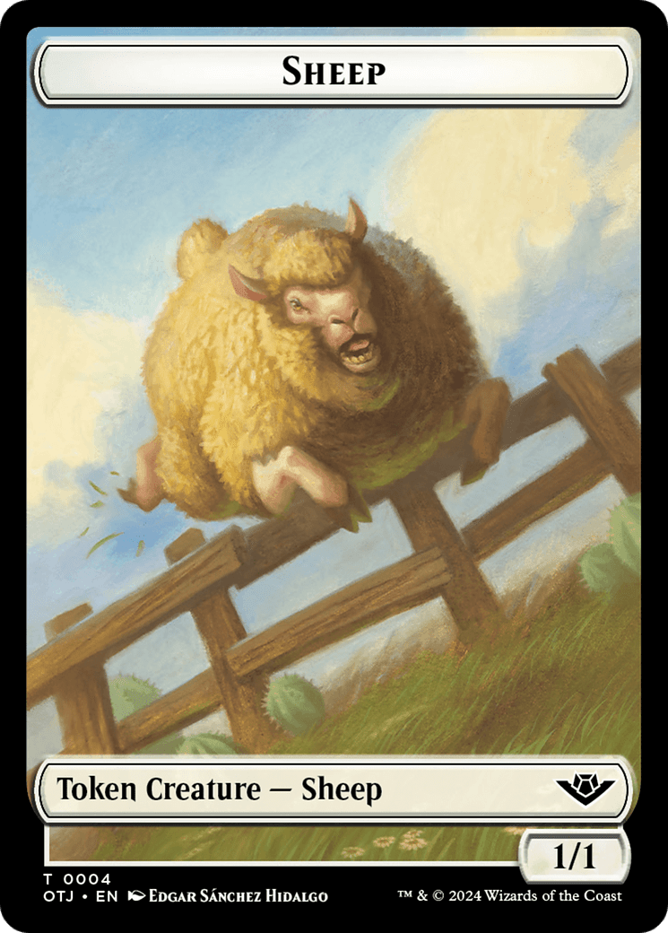 Sheep (TOTJ-004) - Outlaws of Thunder Junction Tokens