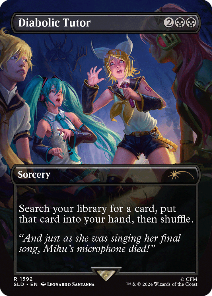Diabolic Tutor (SLD-1592) - Secret Lair Drop (Borderless) Foil