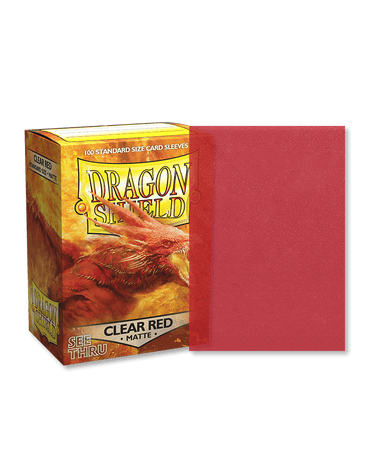 Dragon Shield Matte Sleeves | See Thru | Standard Size | 100ct Clear Red