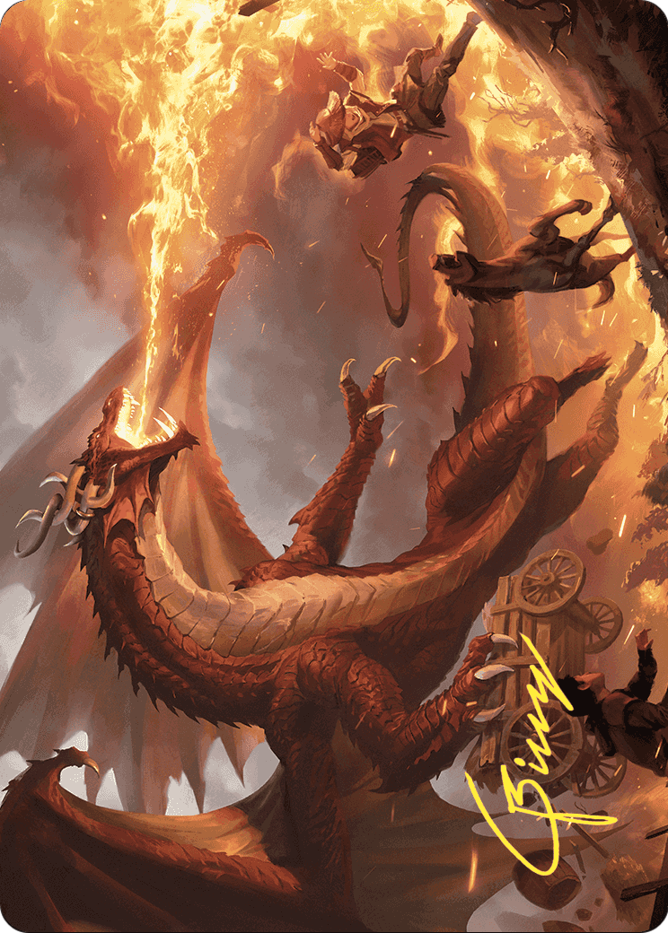 Realm-Scorcher Hellkite // Realm-Scorcher Hellkite (AWOE-019) - Wilds of Eldraine Art Series (Borderless)