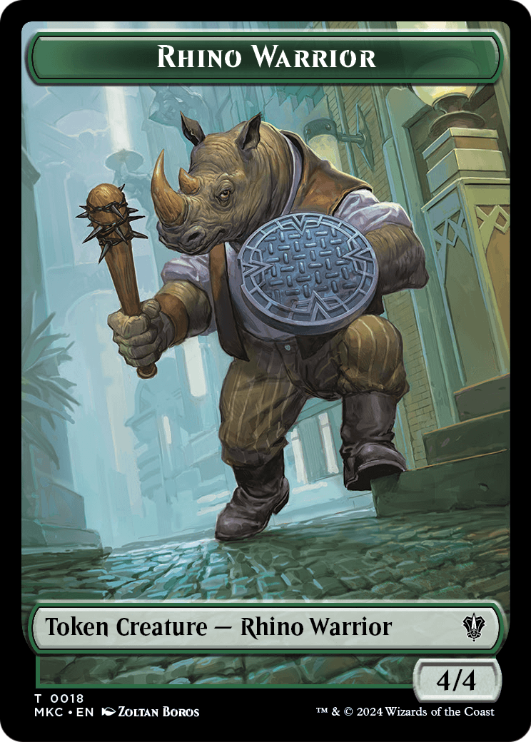 Rhino Warrior (TMKC-018) - Murders at Karlov Manor Commander Tokens