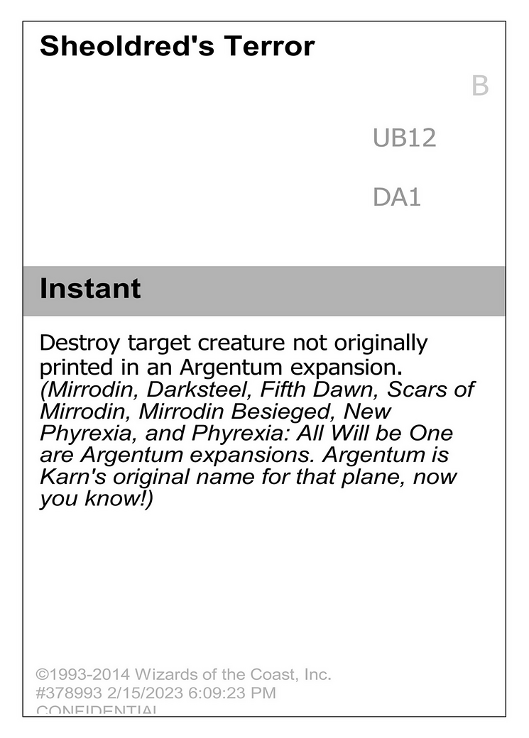 Sheoldred's Terror (DA1-UB12) - Unknown Event