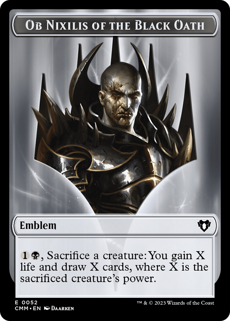 Ob Nixilis of the Black Oath Emblem (TCMM-052) - Commander Masters Tokens Foil