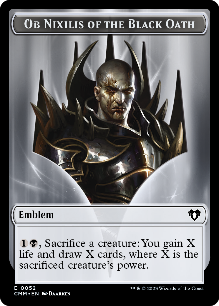 Ob Nixilis of the Black Oath Emblem (TCMM-052) - Commander Masters Tokens
