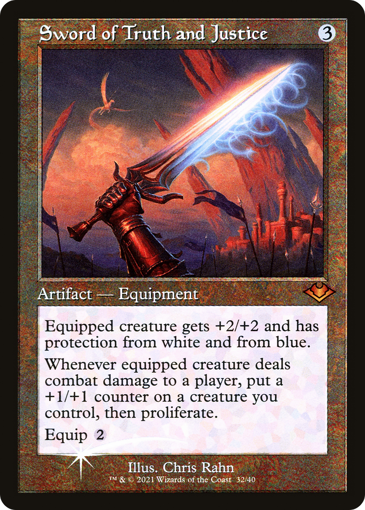 Sword of Truth and Justice (H1R-032) - Modern Horizons 1 Timeshifts Etched Foil