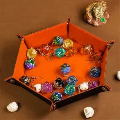 Folding Hexagonal Dice Tray | Orange (A10)