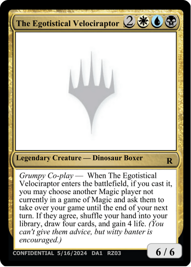 The Egotistical Velociraptor (DA1-RZ03B) - Unknown Event