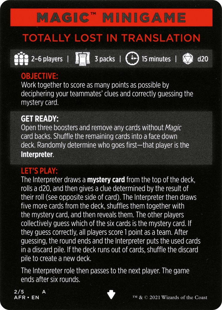 Totally Lost in Translation // Totally Lost in Translation (cont'd) (MAFR-002) - Adventures in the Forgotten Realms Minigames